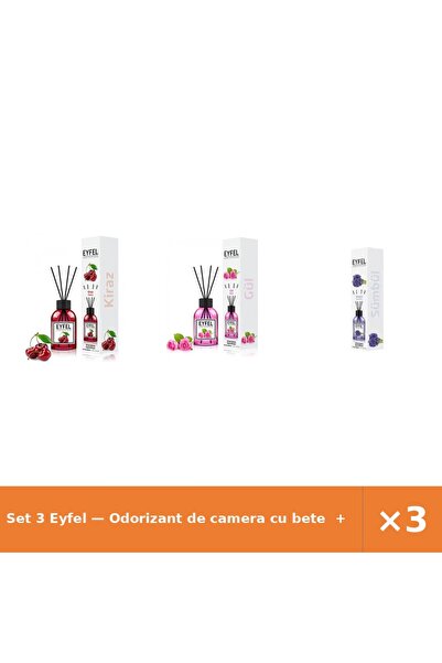 Eyfel Set 3 — Odorizant de camera cu bete + Odorizant de camera cu bete + Odo...