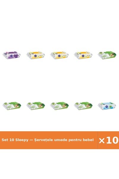 Sleepy Set 10 — Șervețele umede pentru bebel + Șervețele umede pentru bebel +...