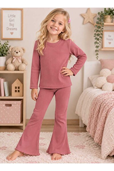 krm kerem bebe New Season Cotton Seasonal Lycra Girls' Set, Suitable for Kind...