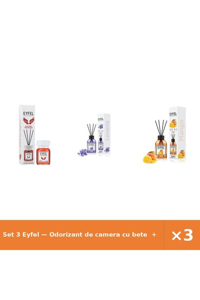 Eyfel Set 3 — Odorizant de camera cu bete + Odorizant de camera cu bete + Odo...