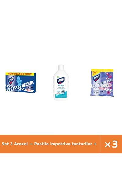 Aroxol Set 3 — Pastile impotriva tantarilor + Lotiune delicata impotriva i + ...
