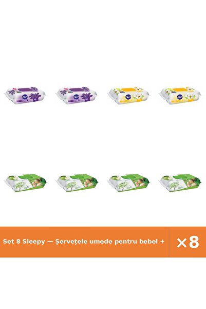 Sleepy Set 8 — Șervețele umede pentru bebel + Șervețele umede pentru bebel + ...