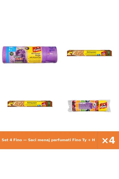 Fino Set 4 — Saci menaj parfumati Ty + Hartie pentru copt + Pungi alimentare 3l