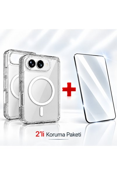 Alan Tech İphone Duo Uyumlu Koruma Seti Sararmaz Magsafe Kılıf + Ekran Koruyu...