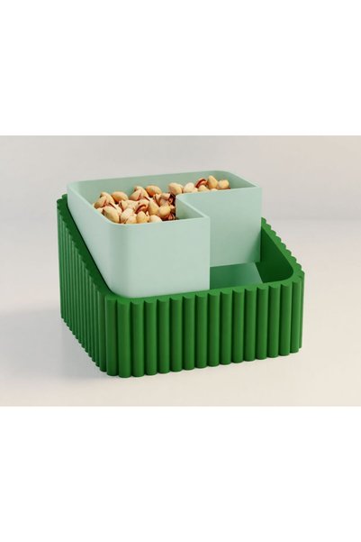 Generic Brand 3D Printed Peanut Bowl - Dual Chamber Shell Separator Presentat...