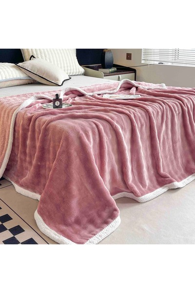 JOJO HOME Αφράτη κουβέρτα Cocolino, με λευκό περίγραμμα, 200x230 εκ., μεσαίου...