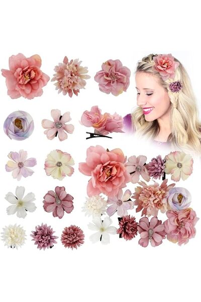 KASTWAVE 12 Pieces Bohemian Flowers Hair Clips for Women Girls, Artificial Mu...
