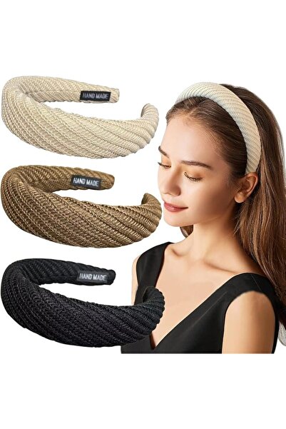 AZONEE Knitted Padded Headbands for Women Girls 1.2 inch Wide Solid Hairbands...