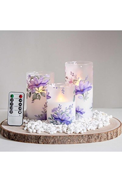 Arabest Flameless Flickering LED Pillar Candle Set with Remote Control and Ti...