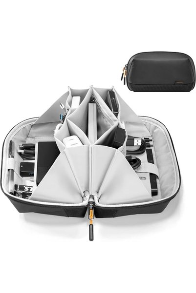 EXCEFORE Electronics Organizer Travel Case - Waterproof Tech Pouch, Large Tra...