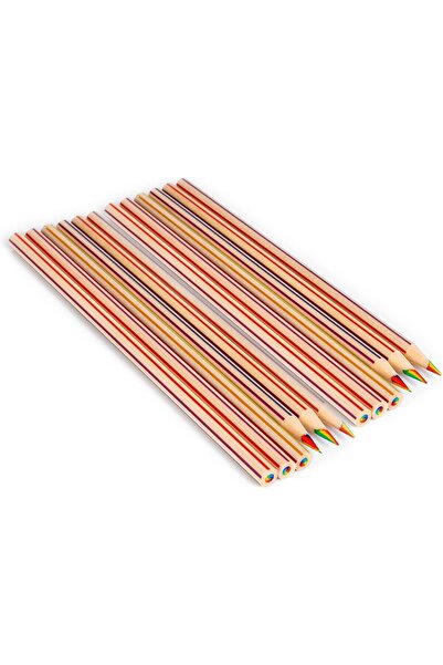 Arabest 12 Pcs Rainbow Colored Pencils,7-in-1 Multi-Color Wooden Drawing Penc...