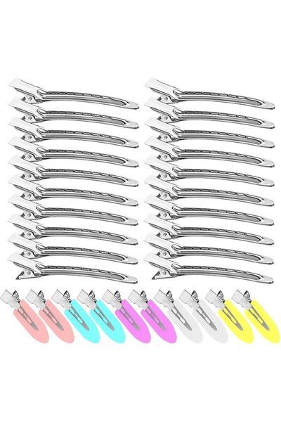Tazweeq 30 Pcs Metal Alligator Hair Clips, Duck Billed Salon Styling Clips wi...