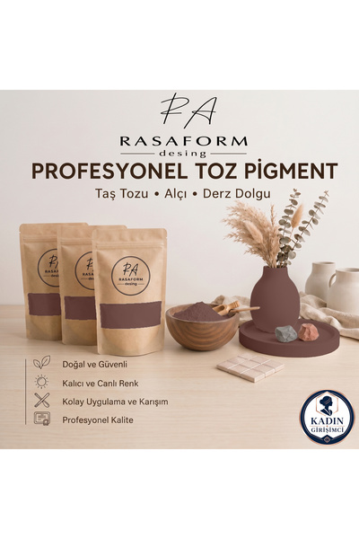 Belirgin Koyu Kahve Toz Pigment – Taş Tozu, Beton, Alçı, Seramik ve Derz için 100 gr