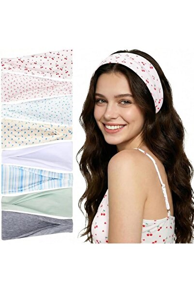 TERRIFI 8 Pack Cherry Headbands for Women Girls, Floral Knotted Hair Bands, N...