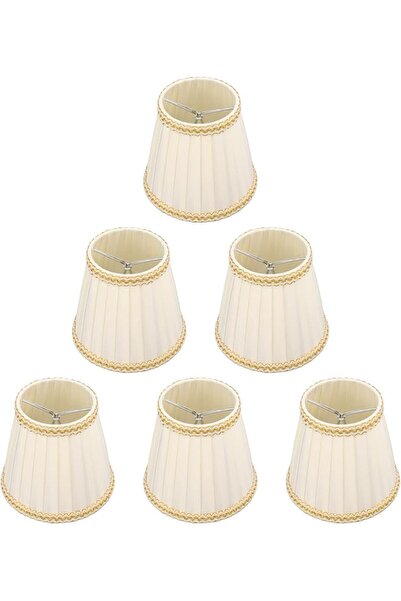 Skin Generics 6pcs Small Lamp Shade Clip On Drum Lampshade Cloth for Chandeli...