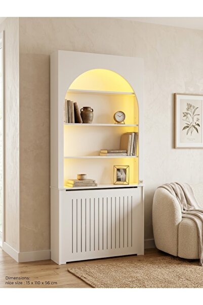 TNCN Mobilya TUNACAN Işıklı Kitaplıklı Petek Kaplama - Dimmer Kumandalı MDF R...