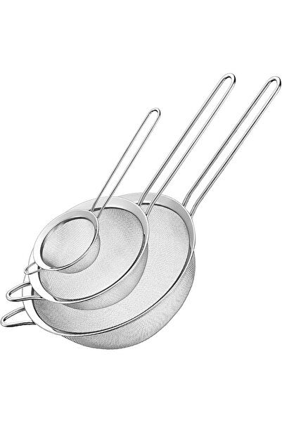 Tazweeq 3 Piece Fine Mesh Strainers Set, Stainless Steel Kitchen Strainers wi...