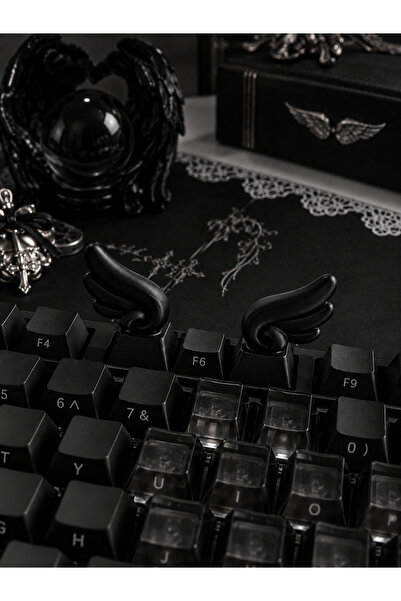 Melek Kanatlı Keycap 2 Adet Siyah