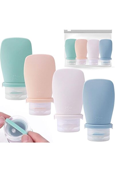 ALMEKAQUZ 4 PCS Travel Bottles Silicone Leak Proof Refillable Containers