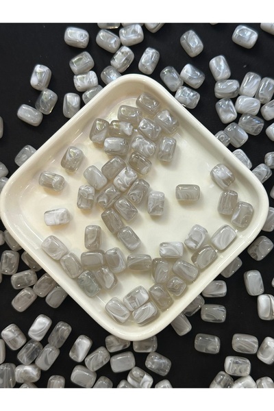 Bijumix Aksesuar 30 komada 12x8 mm sivo-beli mermerni pravougaoni akrilni pla...