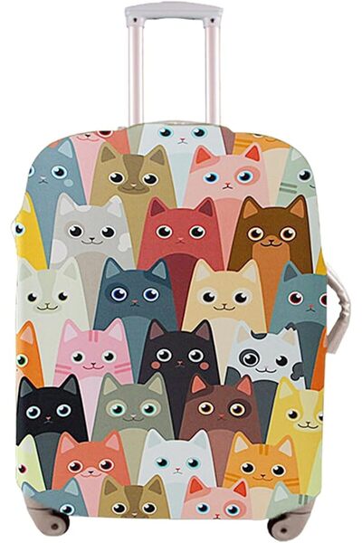 SYOSI Cat Pattern Stretchable Luggage Cover, Size L Elastic Suitcase Protecto...