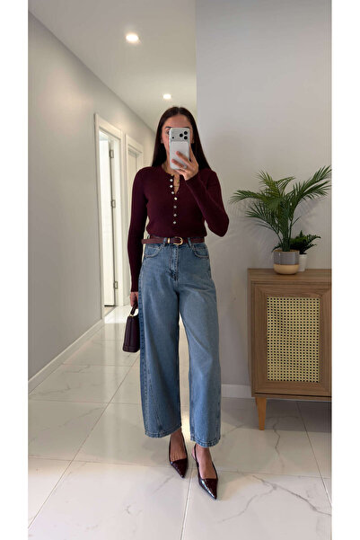 BİRCANÇİL Widoste Mavi Barrel Jean