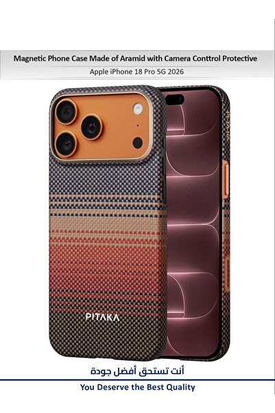 Wtech Apple iPhone 18 Pro 5G 2026 Magnetic Phone Case Made of Aramid Fiber wi...