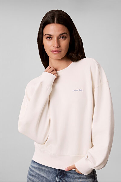 Calvin Klein Ls Feminine Logo French Terry Cr Kadın Bisiklet Yaka Sweatshirt ...