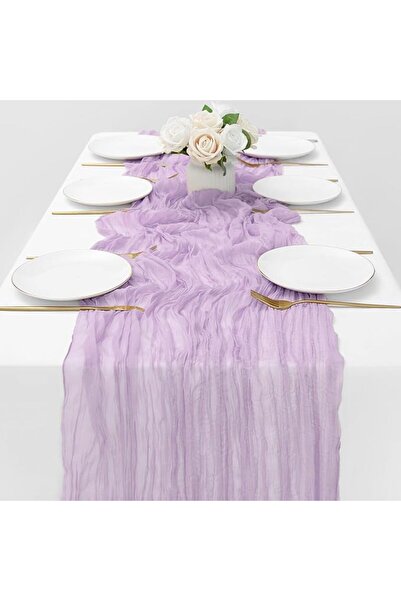 Tazweeq Gauze Table Runner, Boho Rustic Sheer, Cheese Cloth Table Runner, Bul...