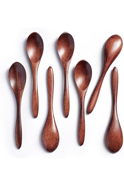 Beynant 7 PCS Small Wooden Spoons, 5.78 Inch honey spoons for Tea, Smooth Woo...