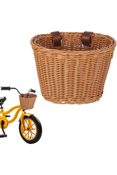 GENERAL Kid's Bike Basket Front, Bicycle Hanging Basket with Adjustable PU Be...