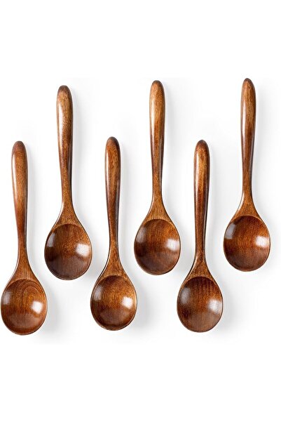 SAGREENY 6 PCS Wooden Spoons for Honey, 6.5 inch Small Wooden Spoons - Perfec...