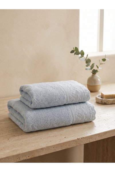 Dantela Sorella 2-Piece Laced Bath Towel Set