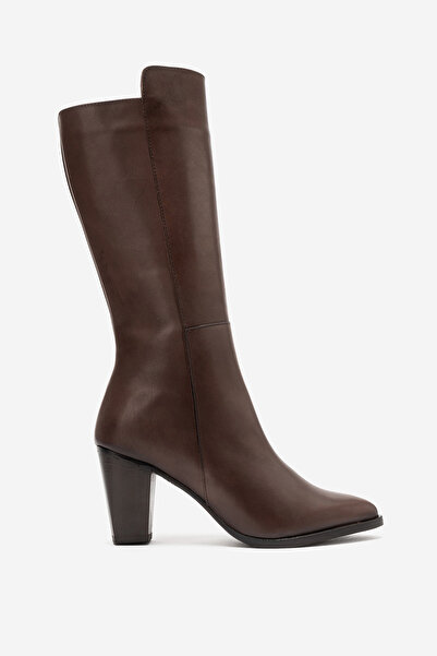 Dericlub Women's high heeled pointed toe zippered boot genuine leather - dori...