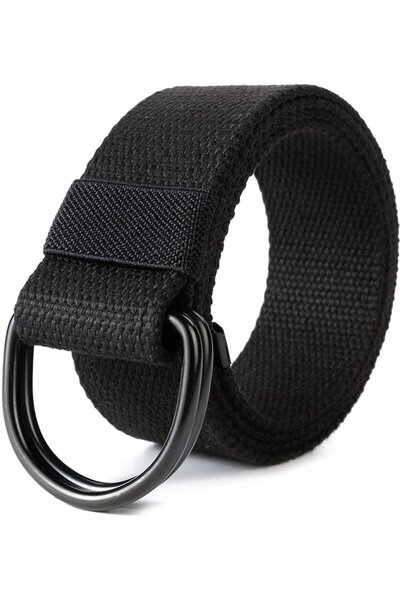 Generic Brand curele din pânză pentru bărbați și femei cu catarame negre cu i...