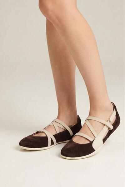 PİSAGOR Ps-31010 Women's Genuine Leather Orthopedic Daily Sports Ballerina Shoes