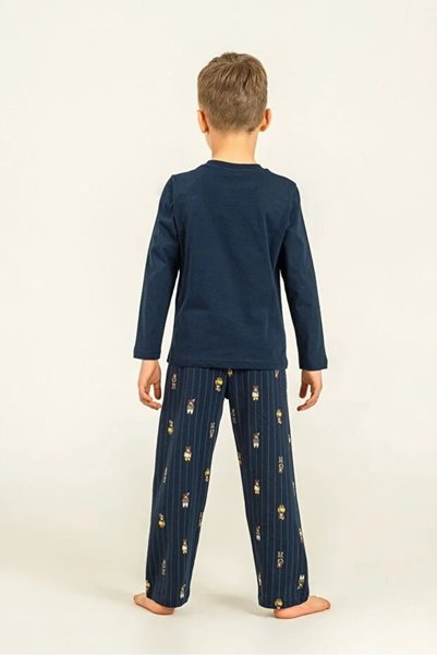 YUYİ ARNETTA 100% BUMBAC, SET DE PIJAMALE CU MÂNECĂ LUNGĂ PENTRU BĂIEȚI, CU GULER ROTUND
