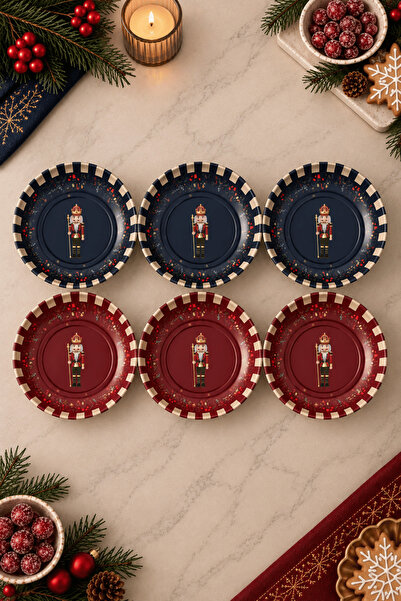 Sarkap Home 10 cm Çap, 3.2 cm Yükseklik 6'lı Yılbaşı Nutcracker Dondurmalık v...
