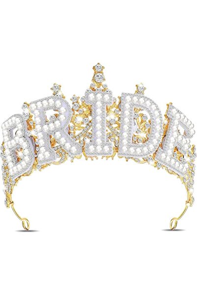 TERRIFI Bridal Crown, Silver & Rose Gold Rhinestone Tiara, Wedding Bridal Sho...