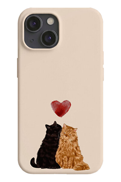 farifra iPhone 13/14 Uyumlu Desenli Silikon Lansman Telefon Kılıfı -K053PUDRA...