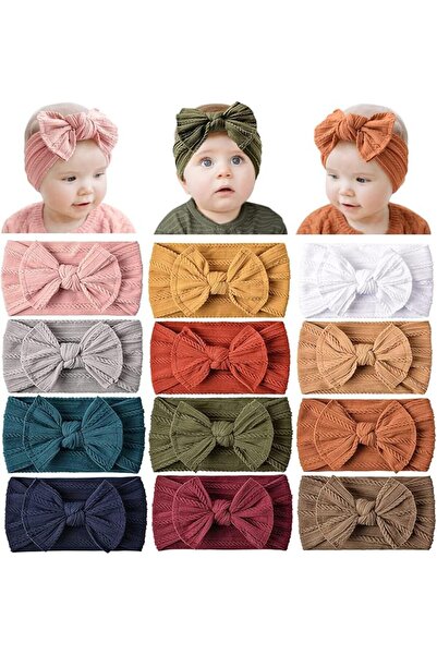 Prohouse 12 Pack Baby Nylon Headbands Hairbands Hair Bow Elastics Handmade Ha...