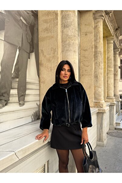 Ekim Store Μπουφάν Foks Kemerli Bomber με κορδόνι και κουρτίνα στον ώμο
