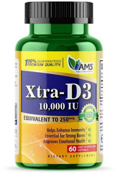 AMS Xtra-D3 Vitamin 10000 IU 60 Softgels