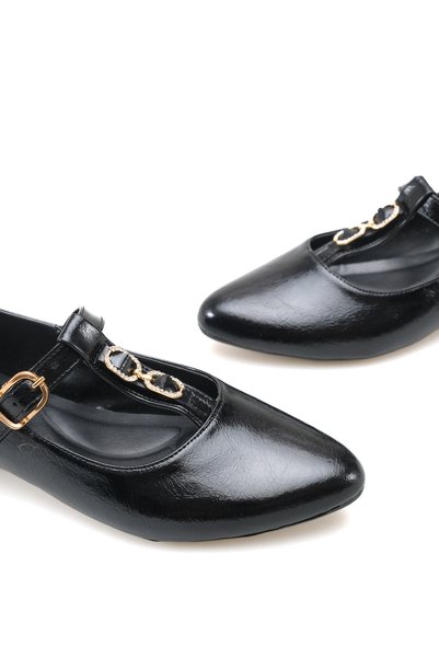 Riccon Rhea Amara Women's Ballerinas 0012801 Black Wrinkled Patent Leather