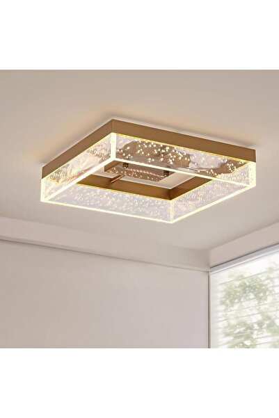 Ganeed 30cm LED Ceiling Light, Gold 20W 3000K Square Flush Mount Fixture
