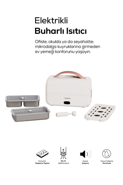 Xenon Smart Elektrikli Sefer Tası | Isıtıcılı, Çift Hazneli, Çelik, Vakumlu, Sızdırmaz, Yemek Kabı (X1122)