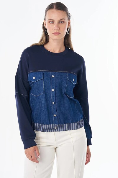 Kayra Hanorac cu detalii din denim 31019