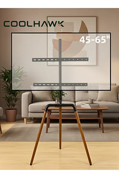 COOLHAWK حامل تلفزيون أرضي للشاشات من 45 إلى 65 بوصة، حامل تلفزيون محمول قابل...