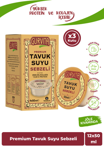 Gurvita Tavuk Suyu Sebzeli 50 Ml 12 Adet