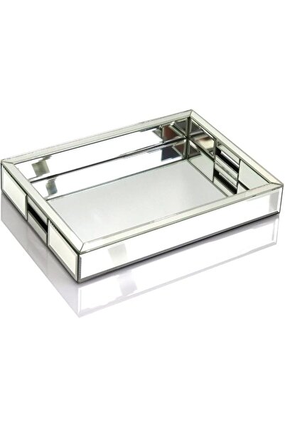 GENERAL qmdecor Rectangle Silver Mirror Decorative Tray Size 11” Length x 14”...